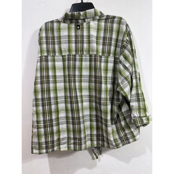 Apple Bottoms Women Green Plaid Button Up Western Shirt Long Roll Tap Sleeve 3XL - Picture 14 of 15